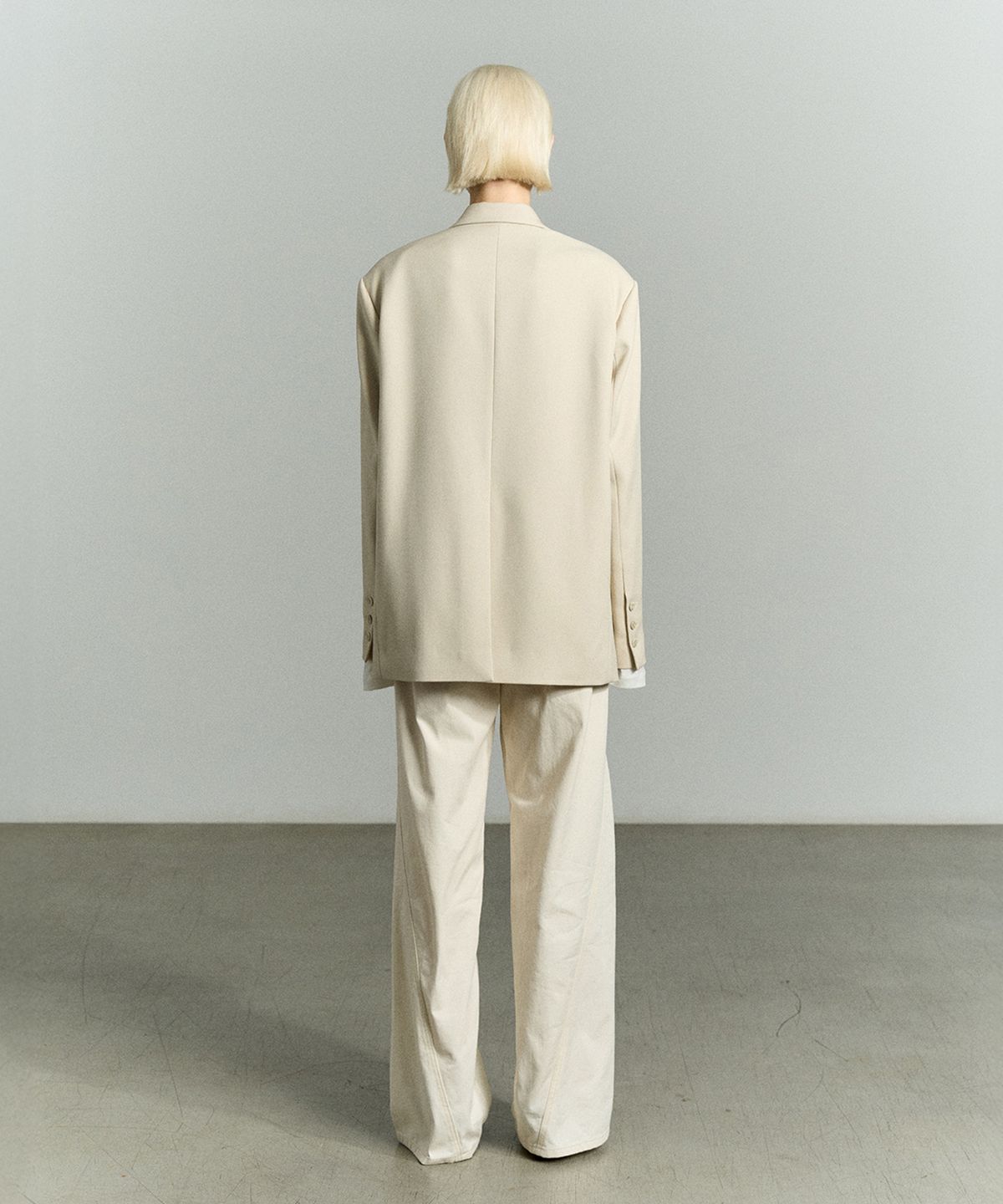 리이(RE RHEE) SINGLE-BREASTED OVERSIZED JACKET BEIGE