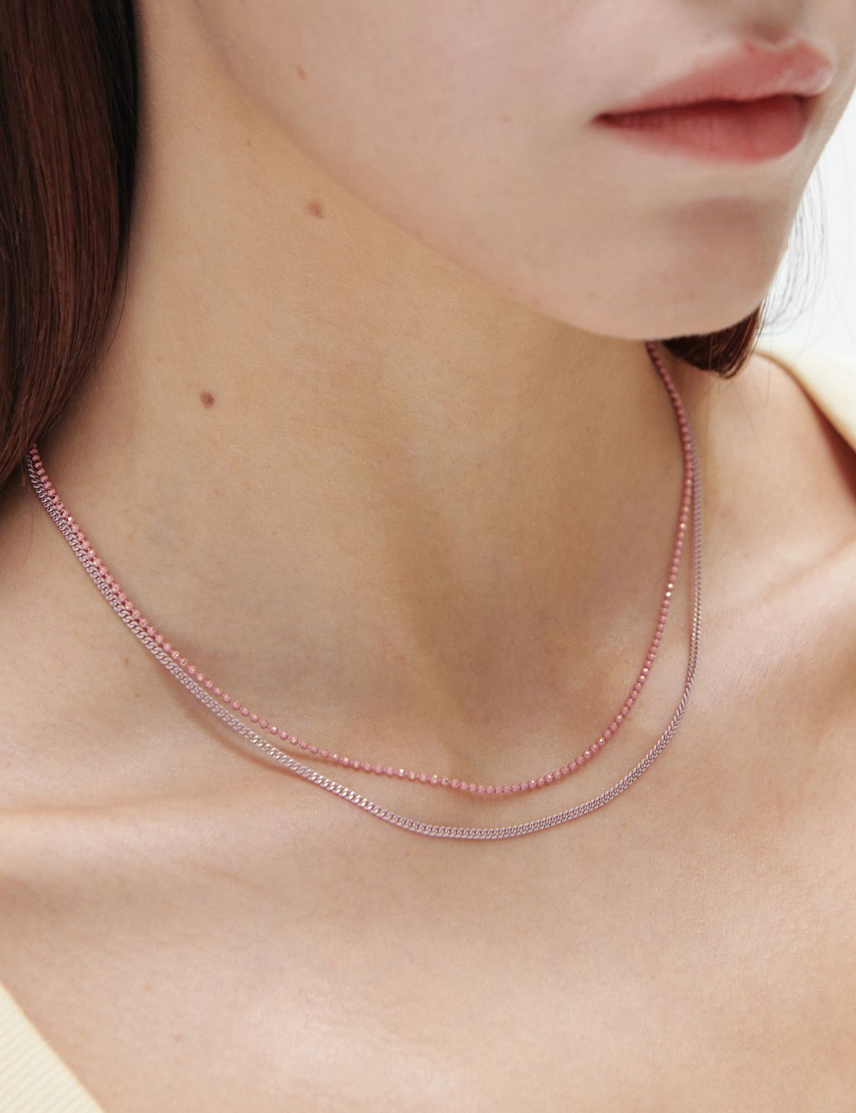 마티아스(MATIAS) Pink chain Necklace