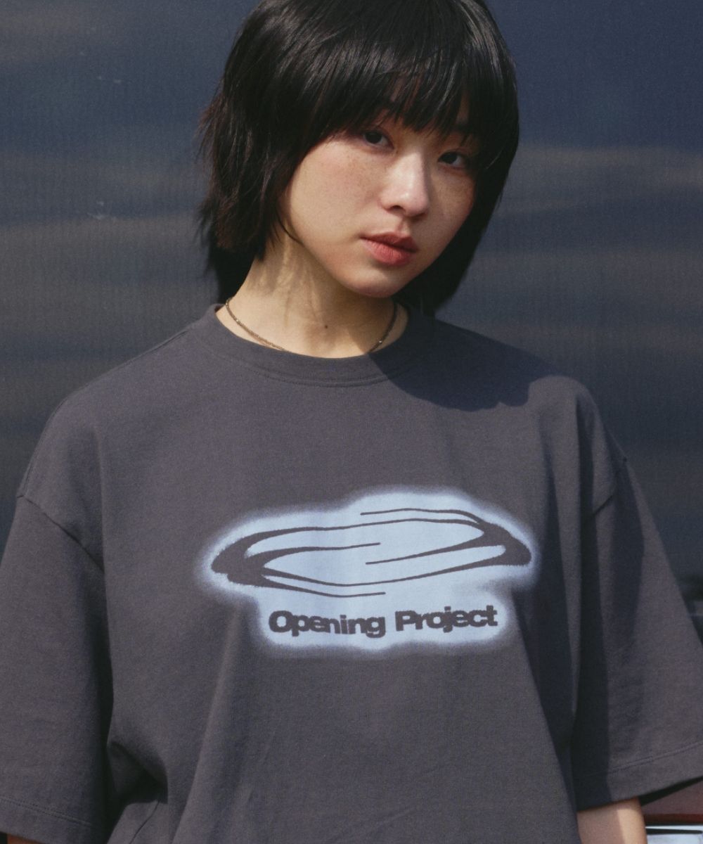 MUSINSA | OPENING PROJECT Identity T Shirt - Sprayed Charcoal
