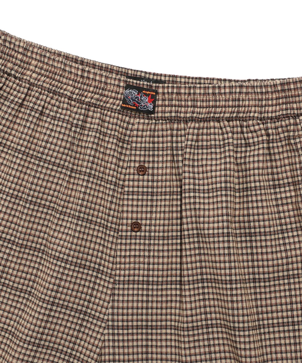나이스고스트클럽(NICEGHOSTCLUB) CHECK BOX SHORTS_BEIGE(NG2FMUPA63A)