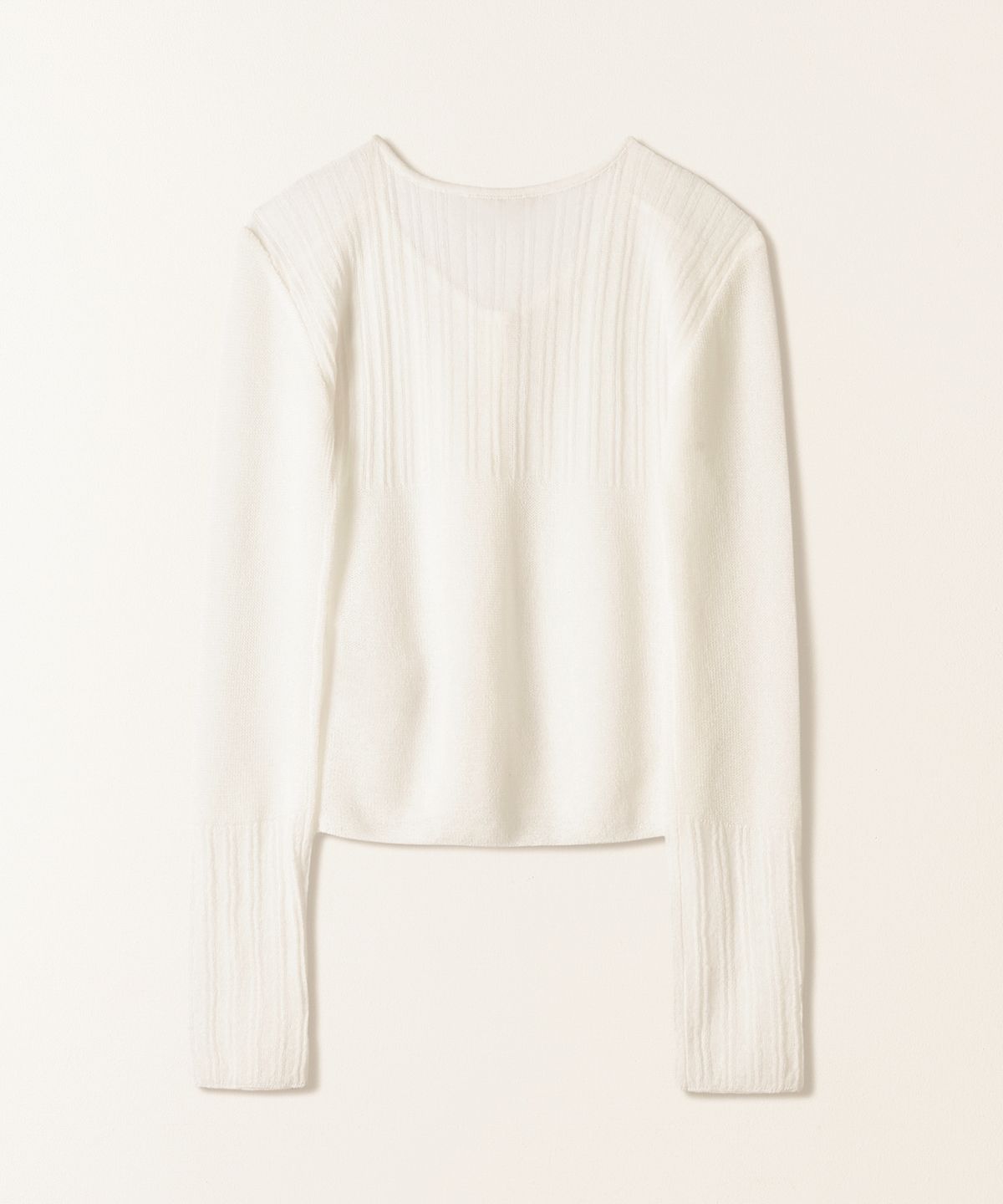 튜드먼트(TTUDEMENT) SHEER RIB CARDIGAN IVORY