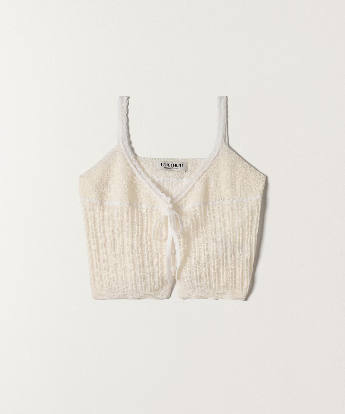 튜드먼트(TTUDEMENT) RIBBON KNIT BUSTIER LIGHT BEIGE
