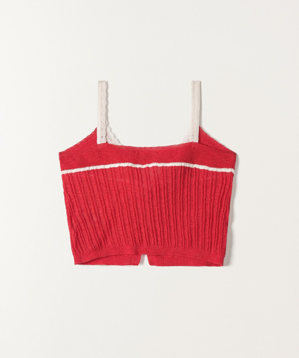 튜드먼트(TTUDEMENT) RIBBON KNIT BUSTIER RED