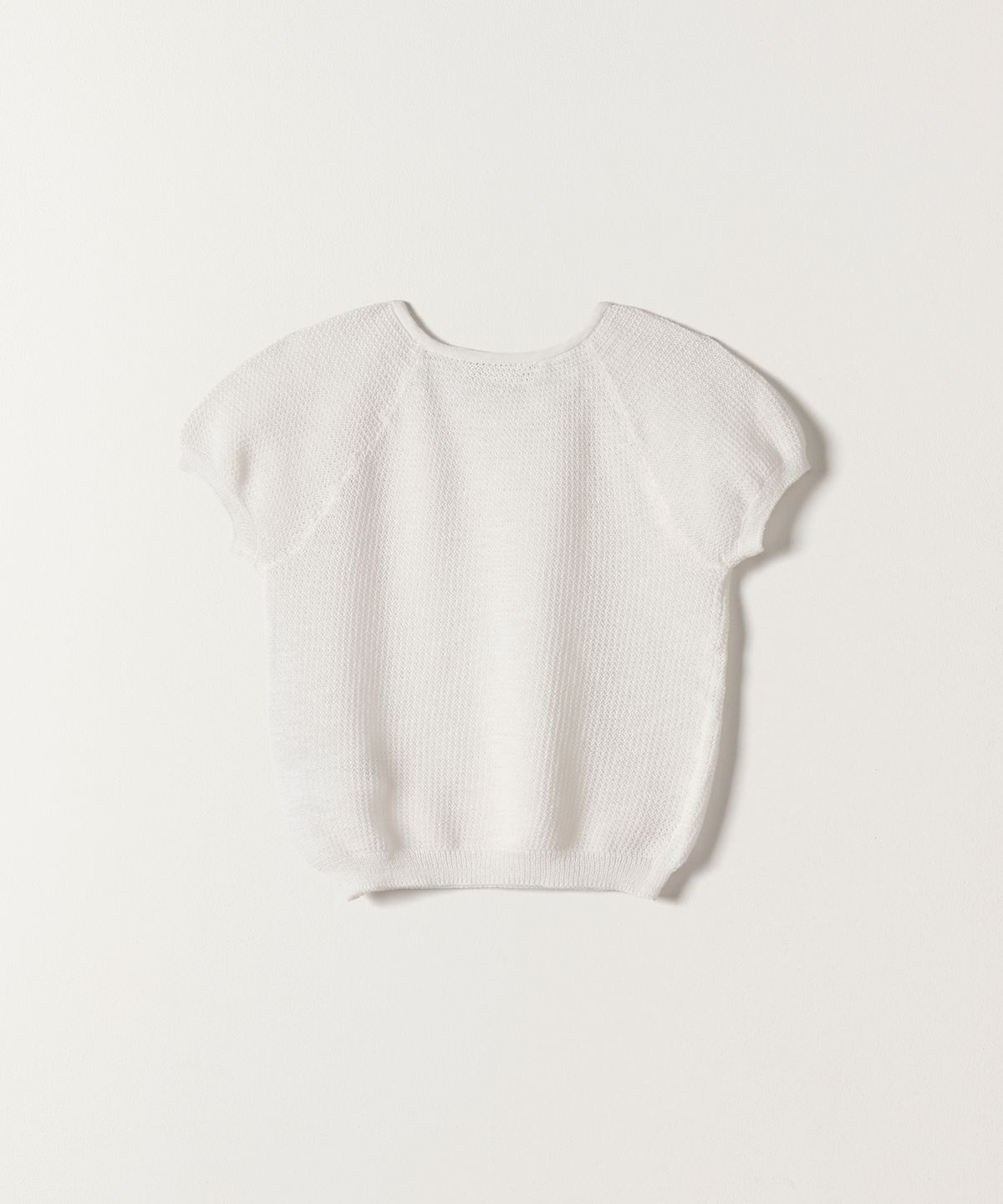 튜드먼트(TTUDEMENT) PUFF SLEEVE ROUND NECK KNIT TOP WHITE