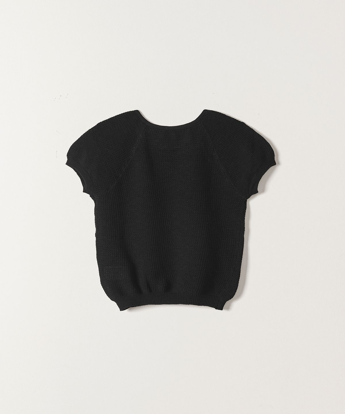 튜드먼트(TTUDEMENT) PUFF SLEEVE ROUND NECK KNIT TOP BLACK