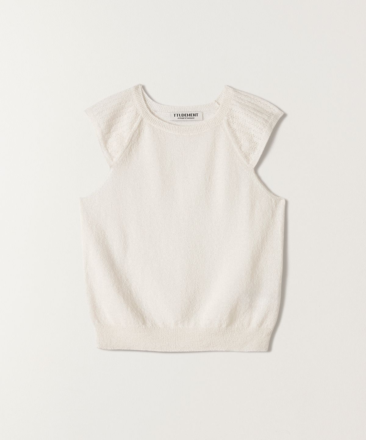 튜드먼트(TTUDEMENT) SLEEVELESS KNIT TOP WHITE