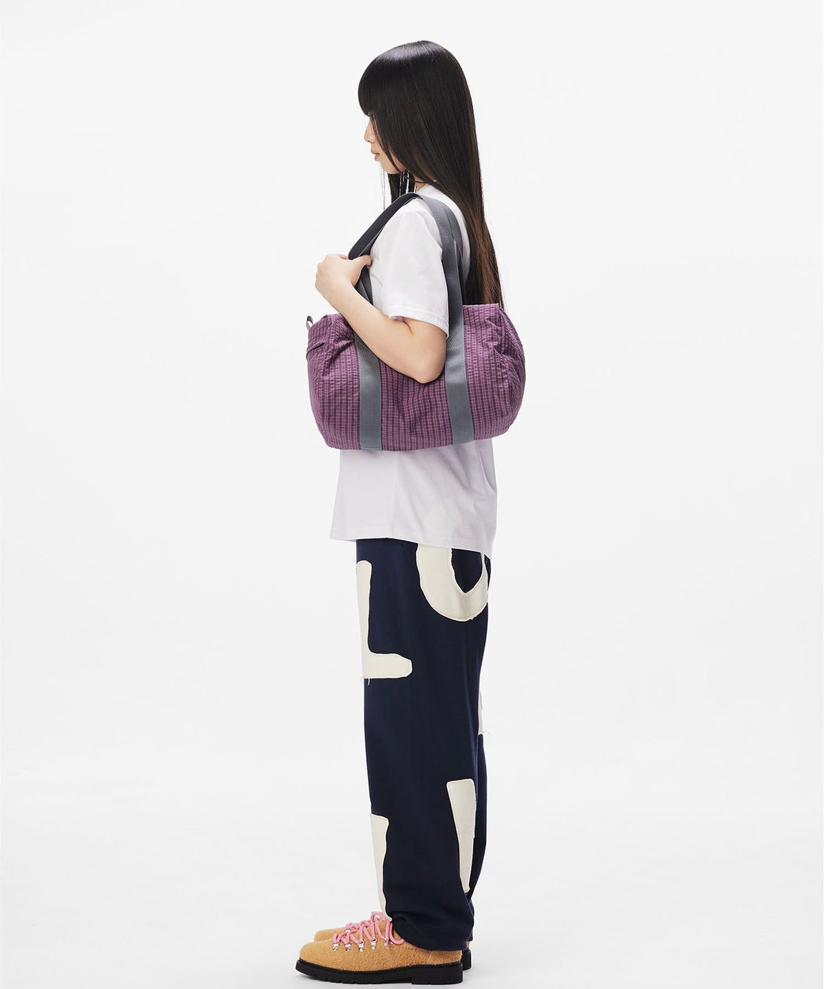 썬러브투어(SUNLOVETOUR) Micro Duffle Bag Purple Grid