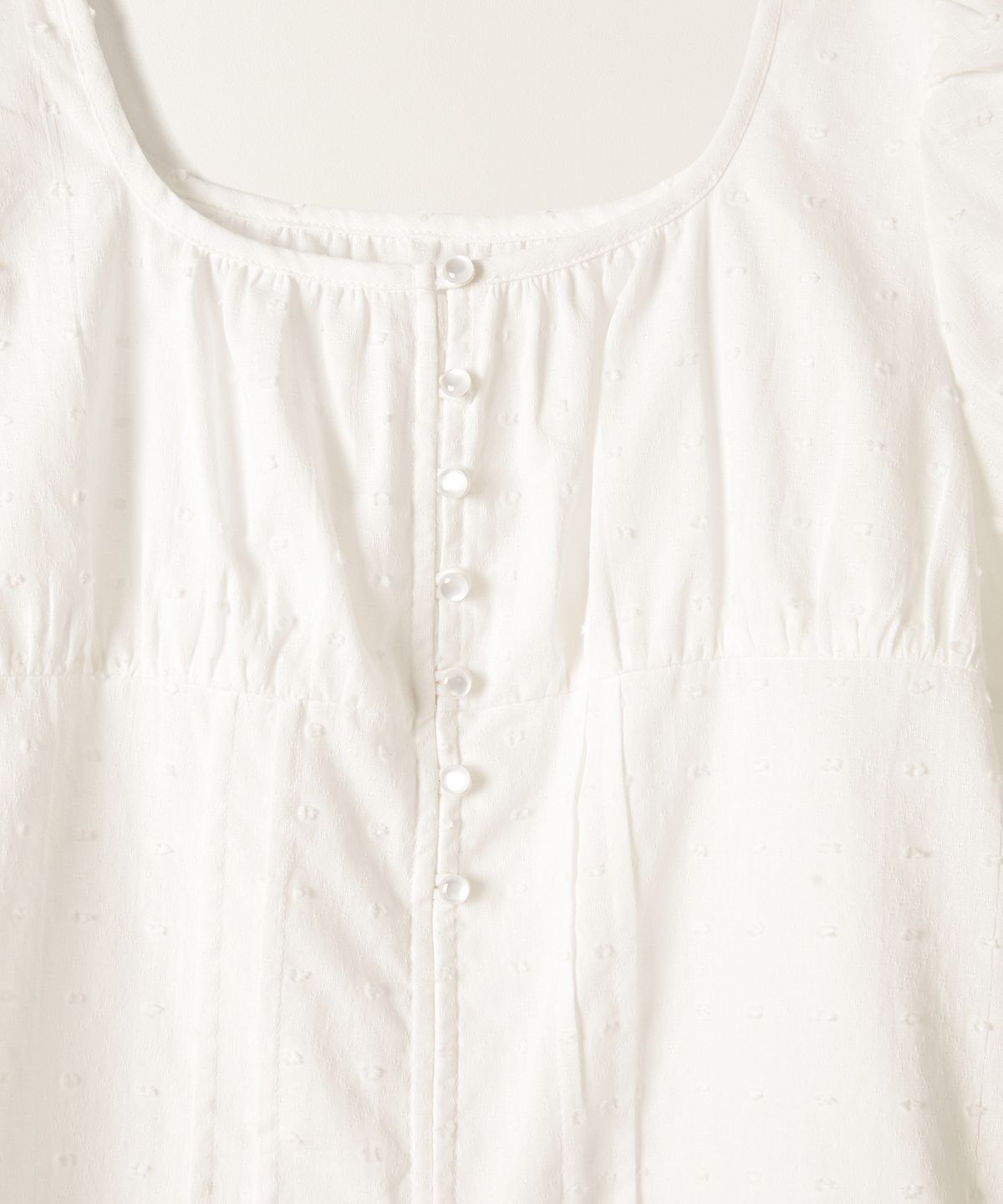 튜드먼트(TTUDEMENT) POLKA DOT PUFF SLEEVE BLOUSE WHITE