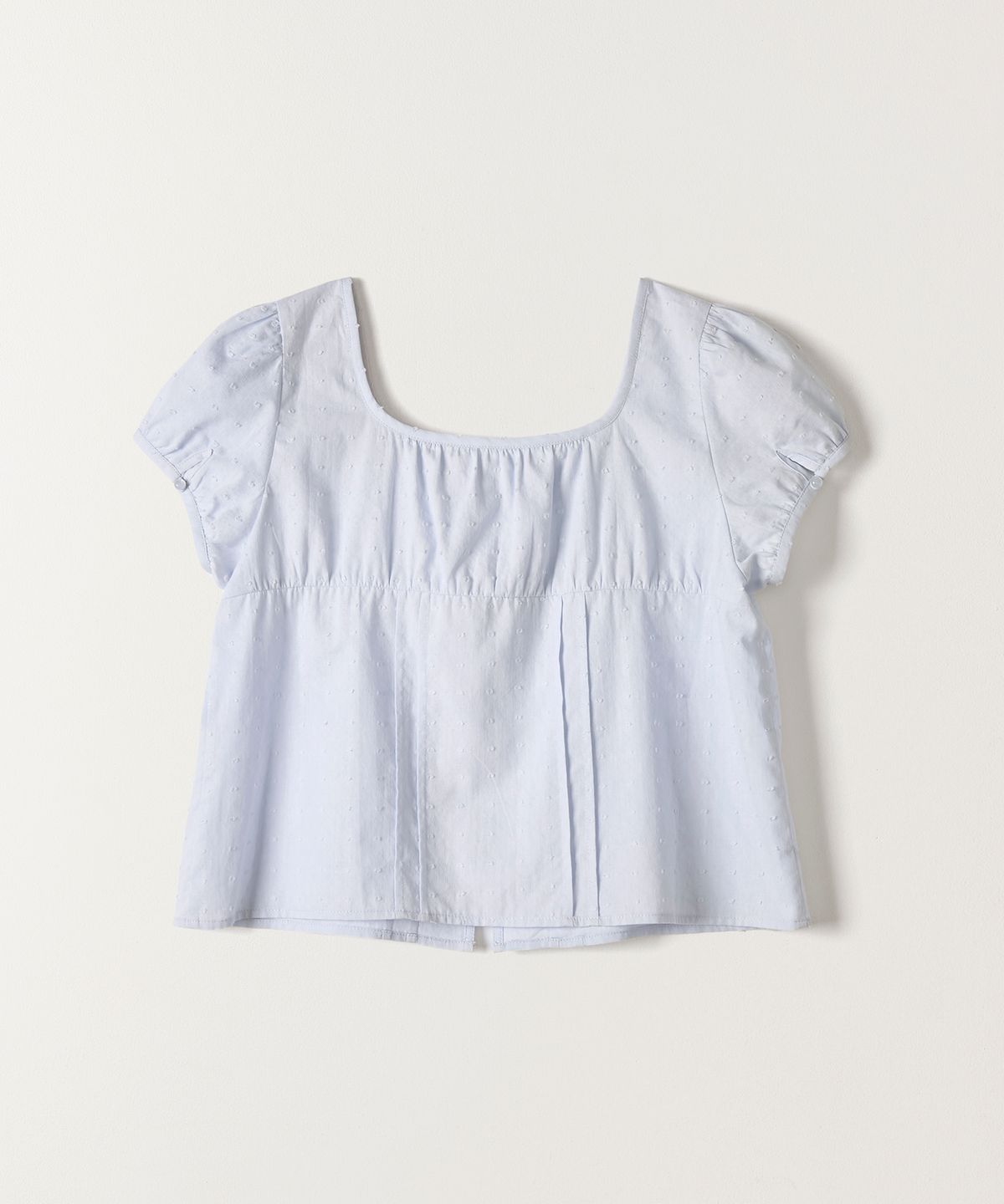 튜드먼트(TTUDEMENT) POLKA DOT PUFF SLEEVE BLOUSE LIGHT BLUE