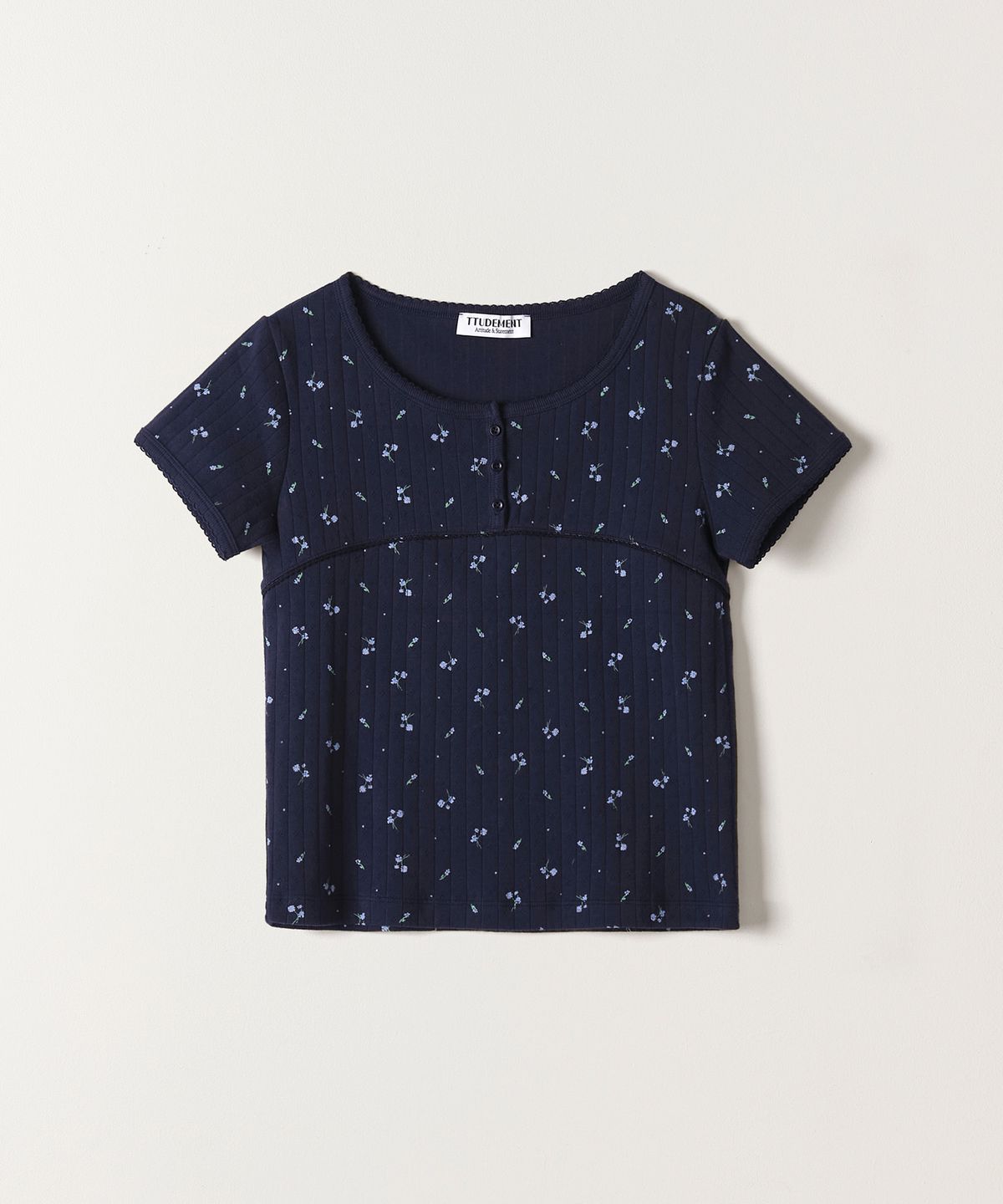 튜드먼트(TTUDEMENT) BLOOMING FLOWER TEE NAVY