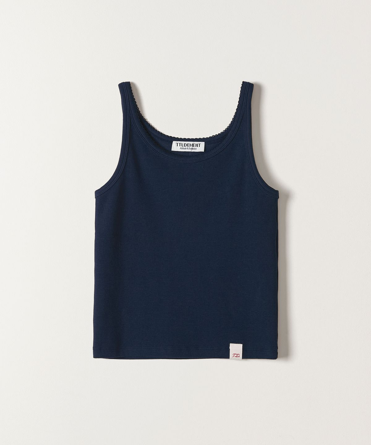 튜드먼트(TTUDEMENT) RIBBED COTTON SLEEVELESS NAVY