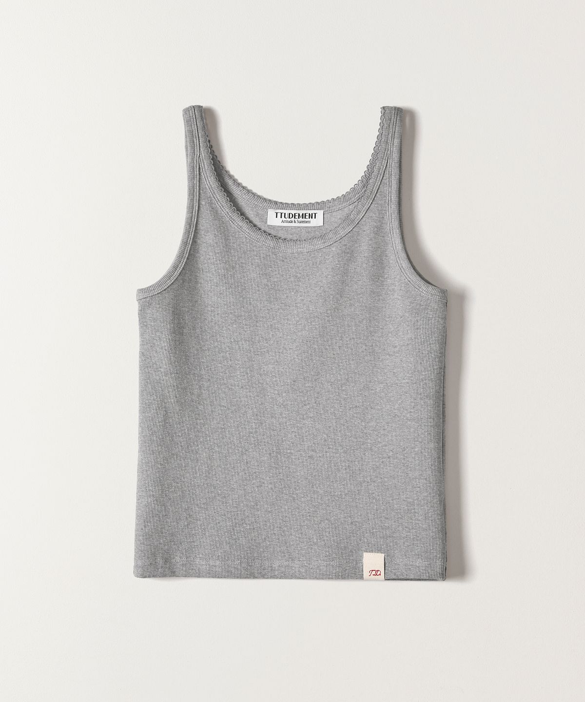 튜드먼트(TTUDEMENT) RIBBED COTTON SLEEVELESS MELANGE GREY