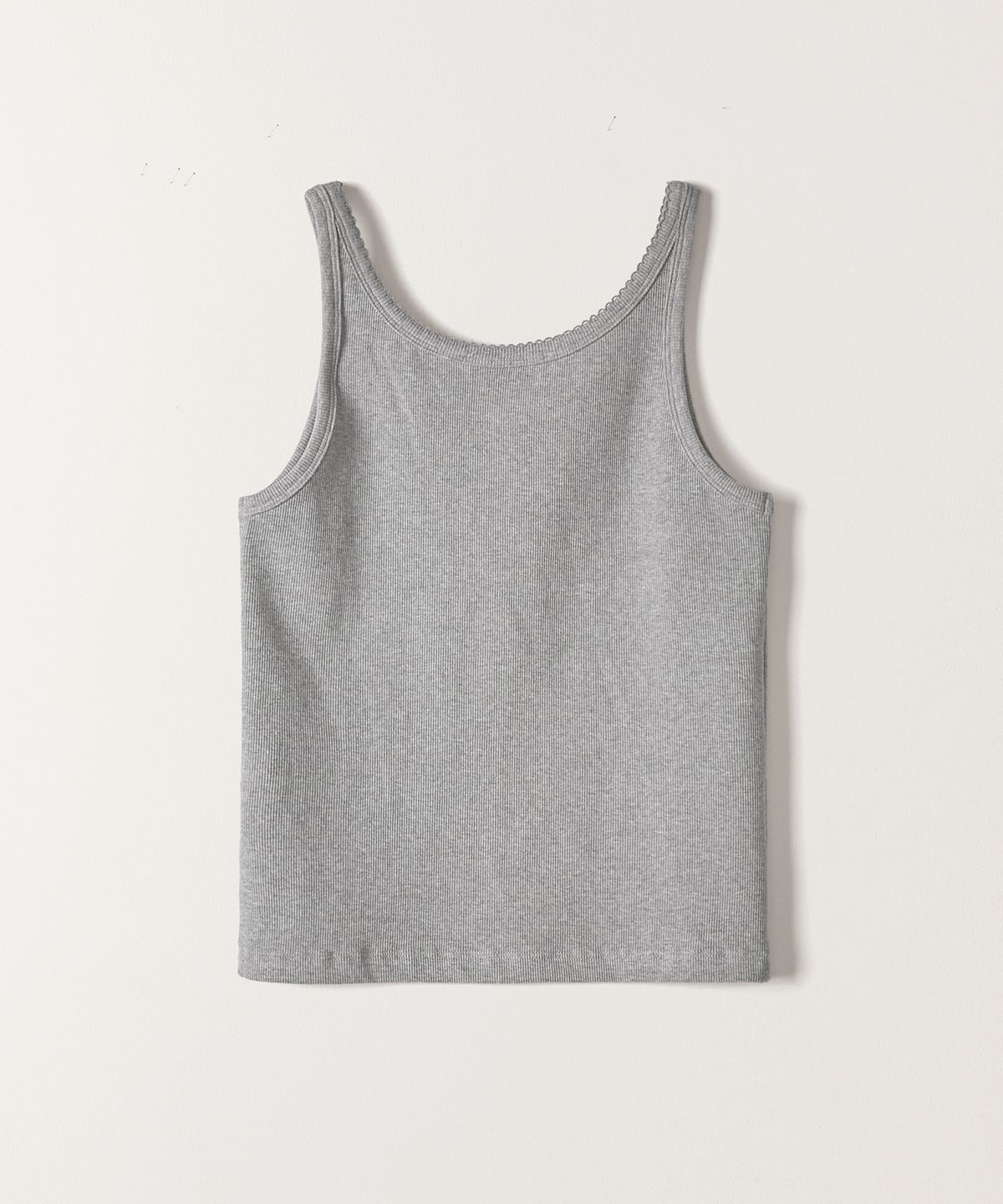 튜드먼트(TTUDEMENT) RIBBED COTTON SLEEVELESS MELANGE GREY