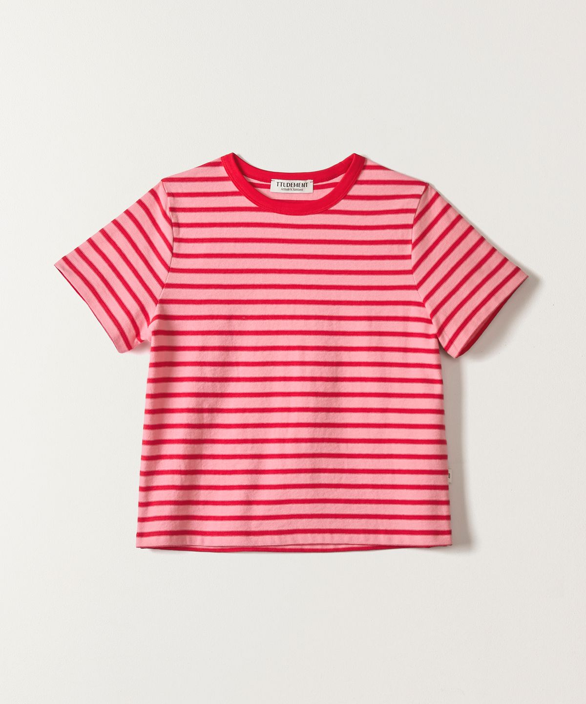 튜드먼트(TTUDEMENT) MULTI STRIPED T-SHIRT RED