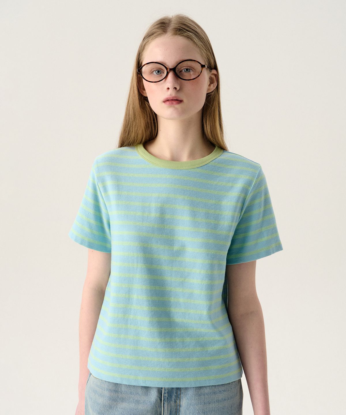튜드먼트(TTUDEMENT) MULTI STRIPED T-SHIRT MINT