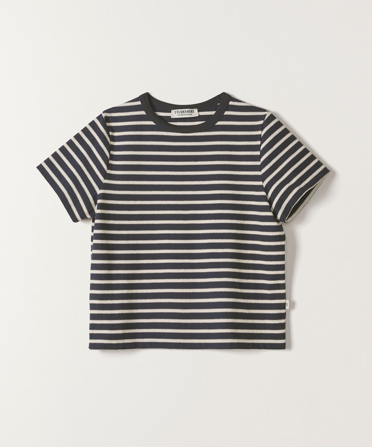 튜드먼트(TTUDEMENT) MULTI STRIPED T-SHIRT NAVY