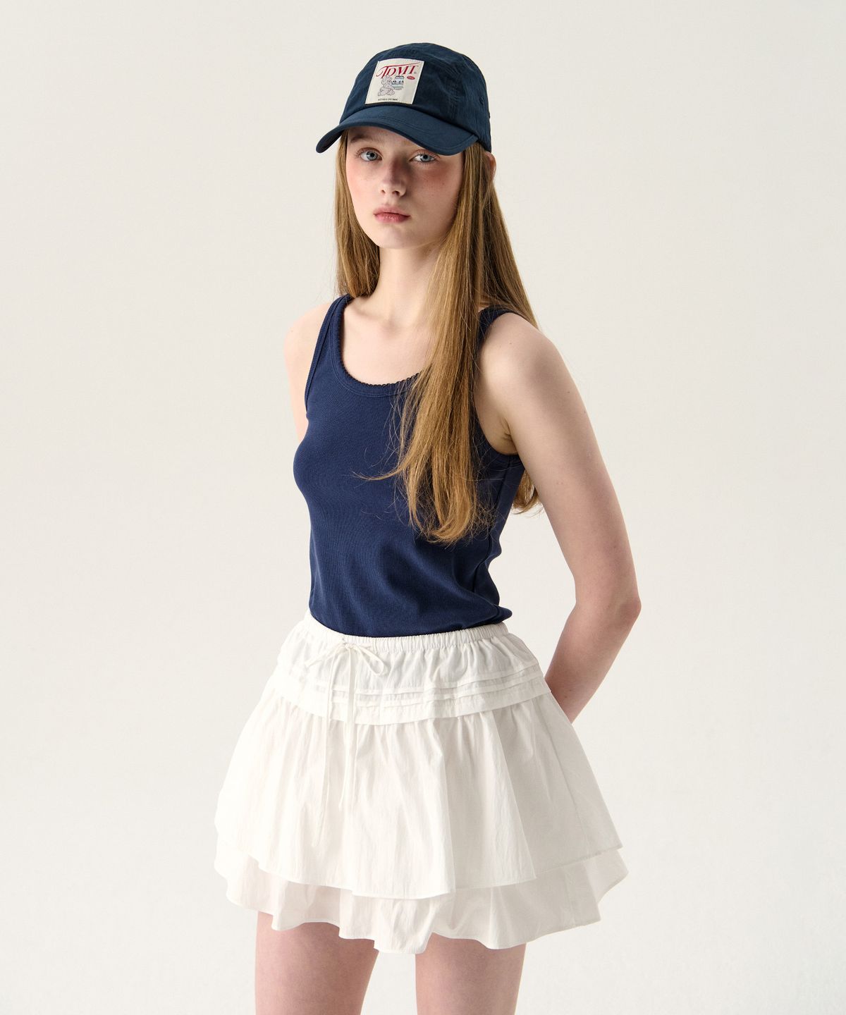 튜드먼트(TTUDEMENT) SHIRRING MINI SKIRT WHITE
