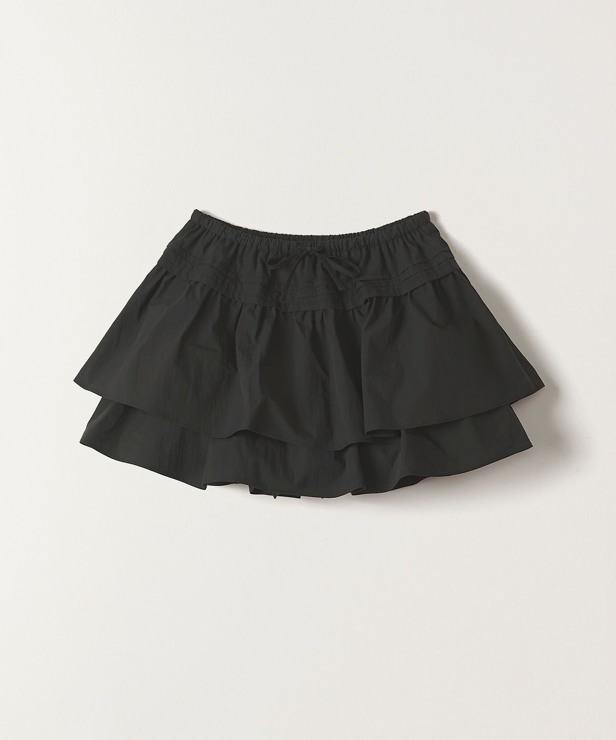 튜드먼트(TTUDEMENT) SHIRRING MINI SKIRT BLACK