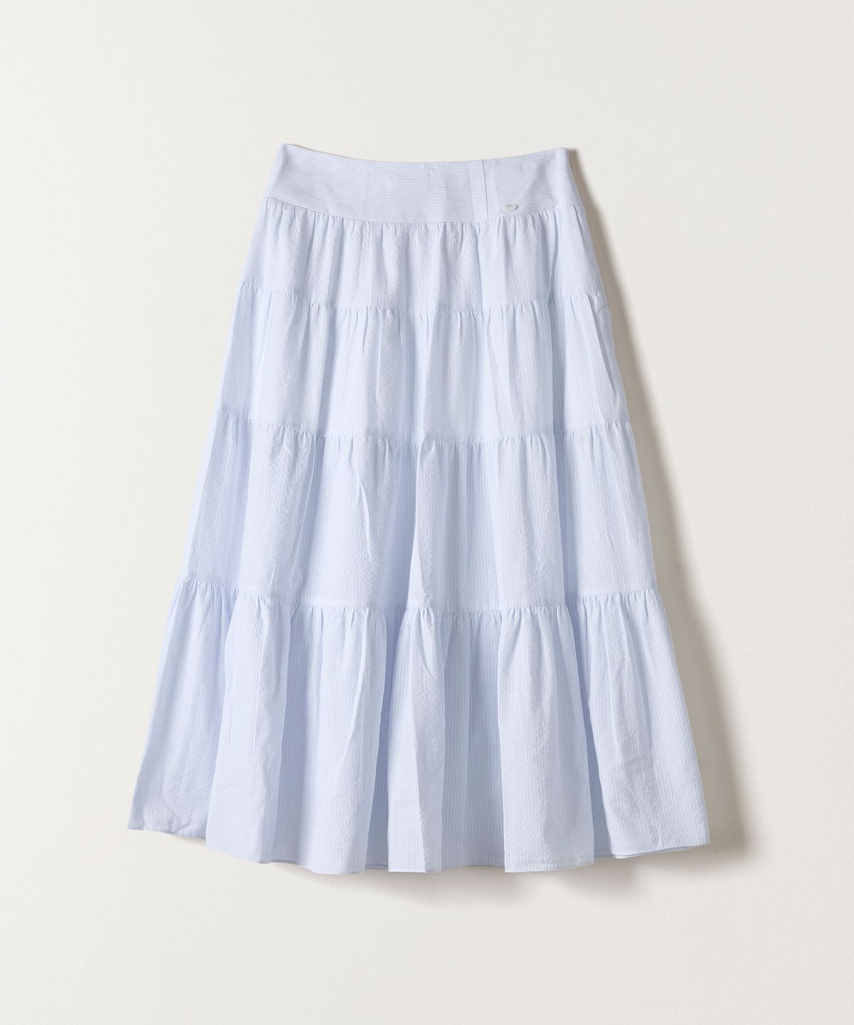 튜드먼트(TTUDEMENT) TIERED LONG SKIRT L.BLUE STRIPE