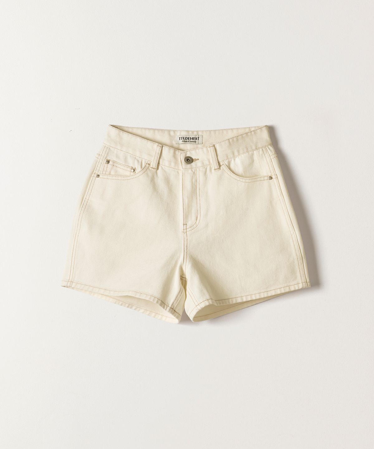 튜드먼트(TTUDEMENT) ESSENTIAL DENIM SHORTS ECRU