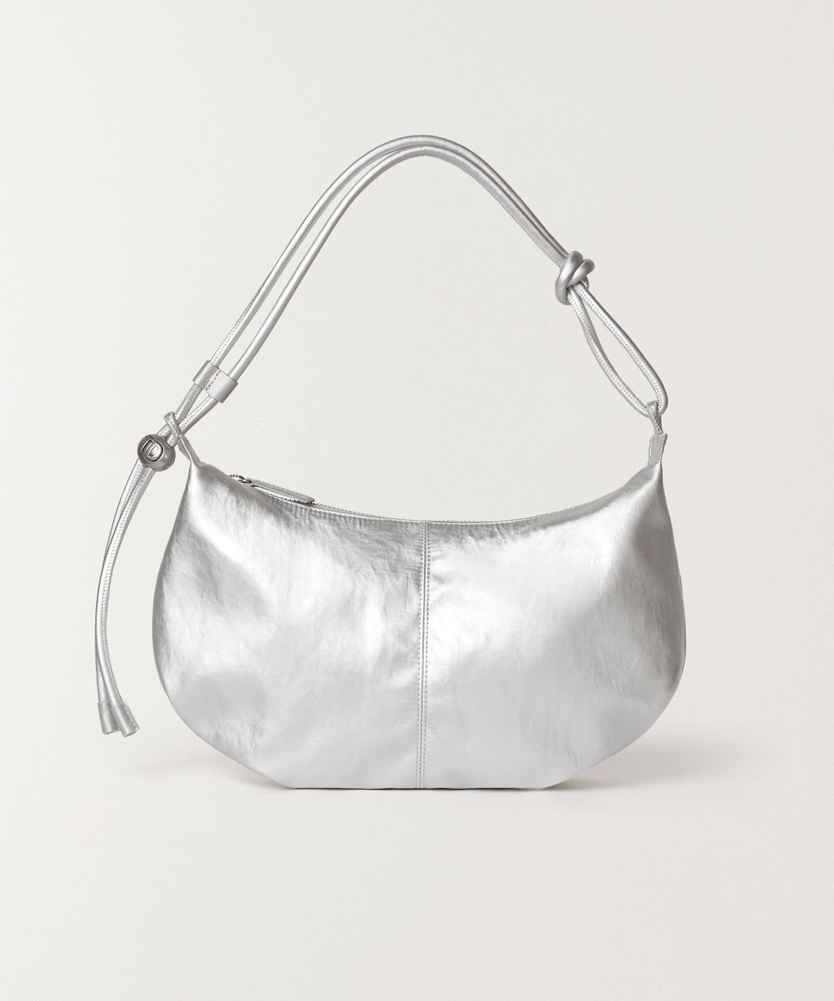 튜드먼트(TTUDEMENT) LUSTER NYLON HOBO BAG SILVER