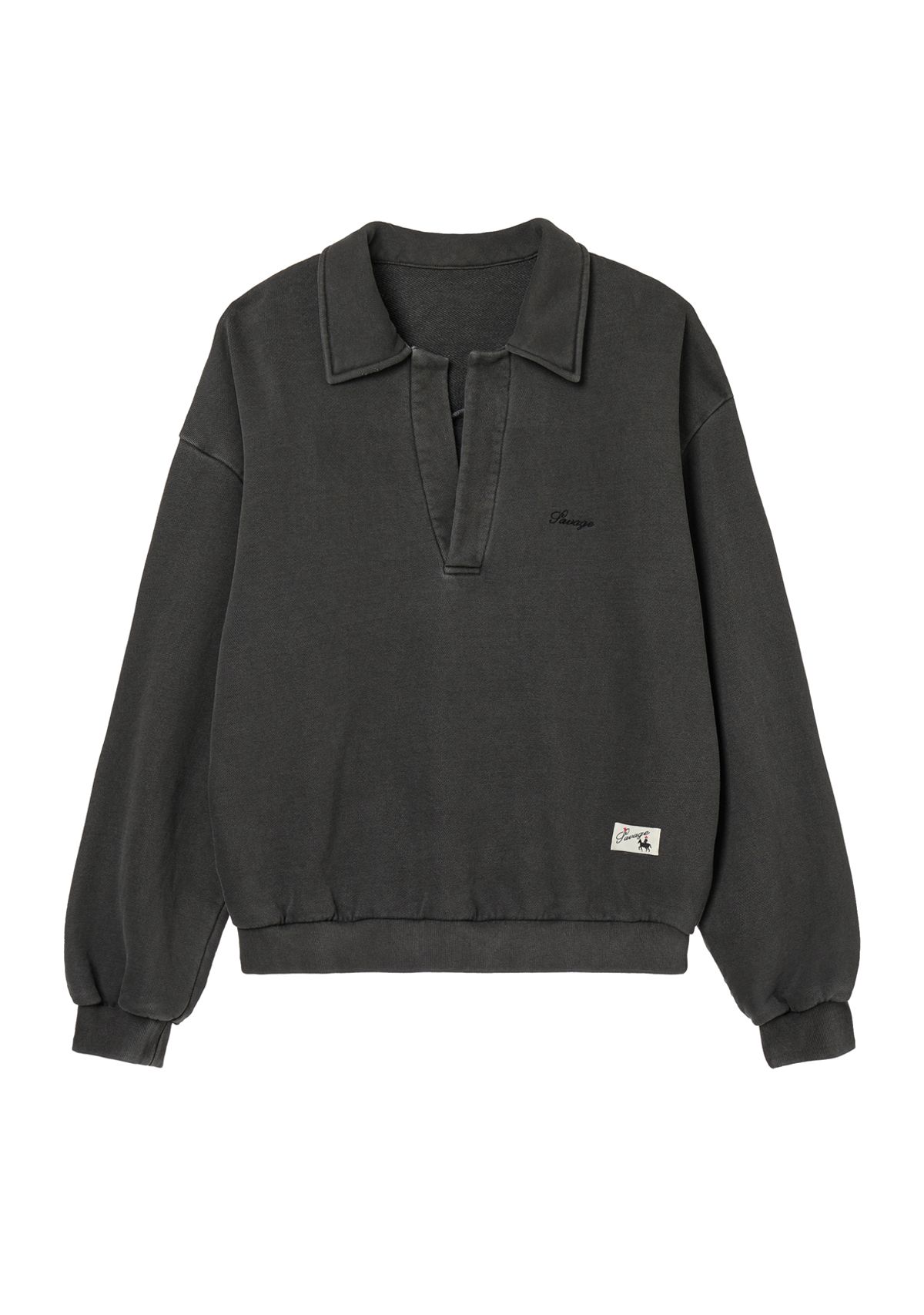 세비지(SAVAGE) Collar Sweatshirt - Pigment Black