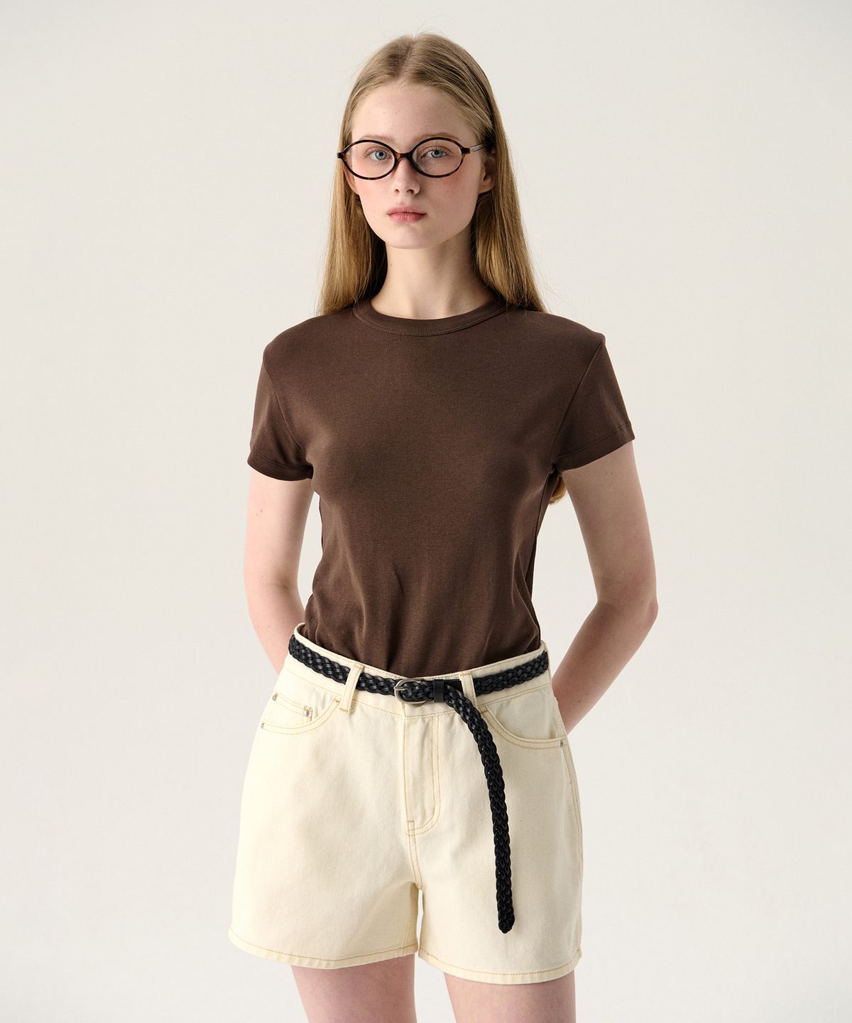 튜드먼트(TTUDEMENT) SLIM WEAVING LEATHER BELT BLACK
