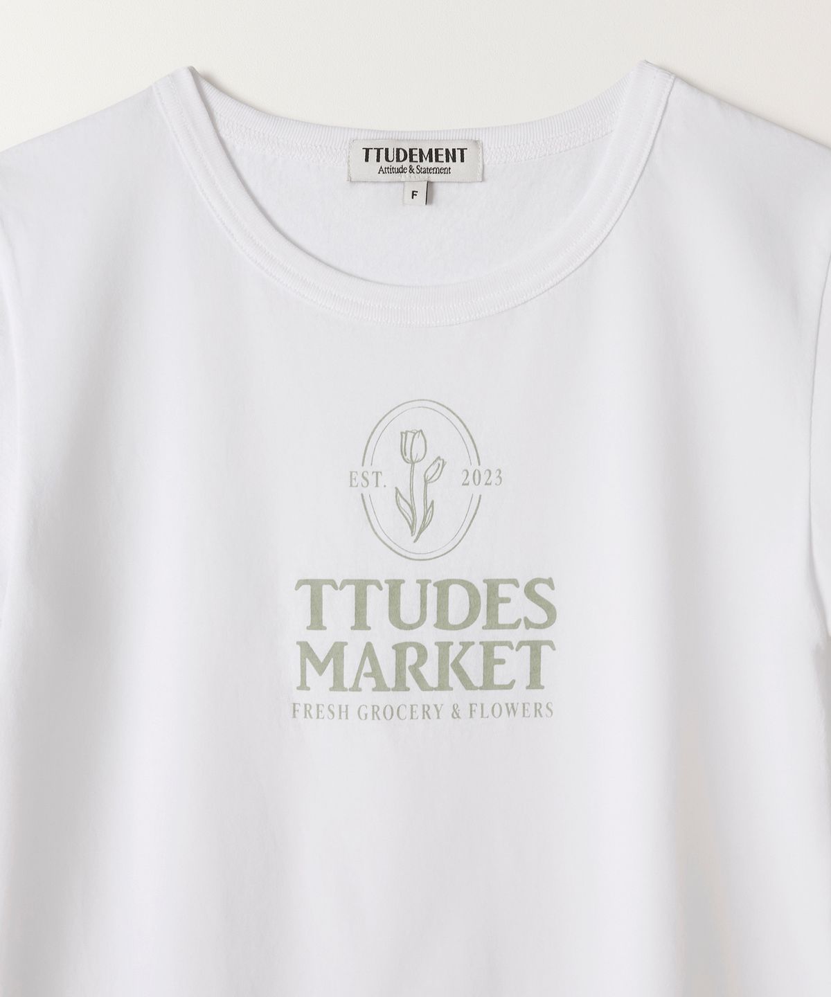 튜드먼트(TTUDEMENT) TTUDEMENT MARKET TEE WHITE