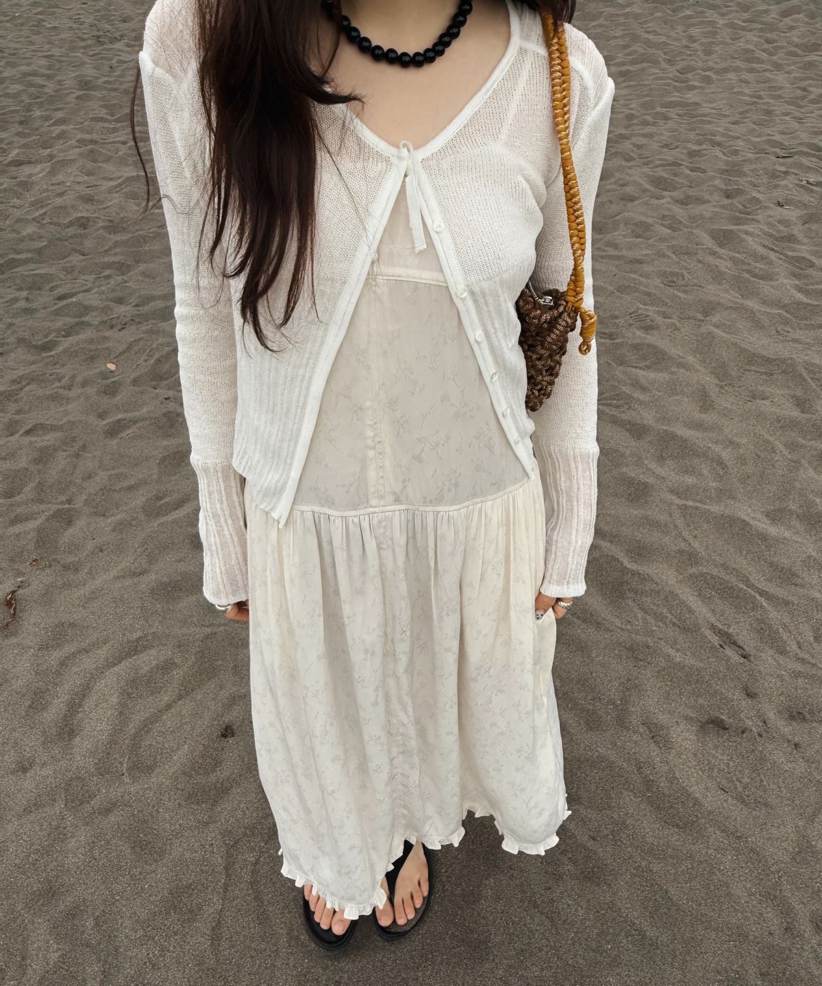 튜드먼트(TTUDEMENT) SATIN STRAP MIDI DRESS MINT