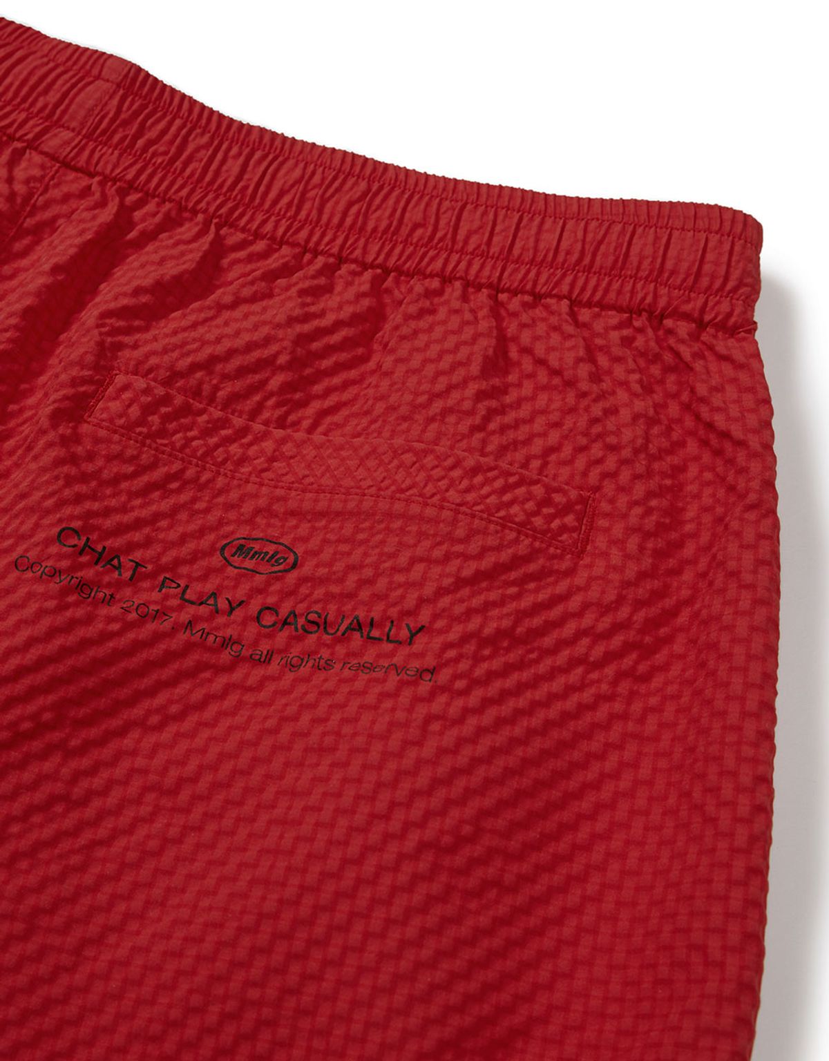 엠엠엘지(MMLG) [Mmlg] REGULAR FIT TEXTURE SHORTS (RED)