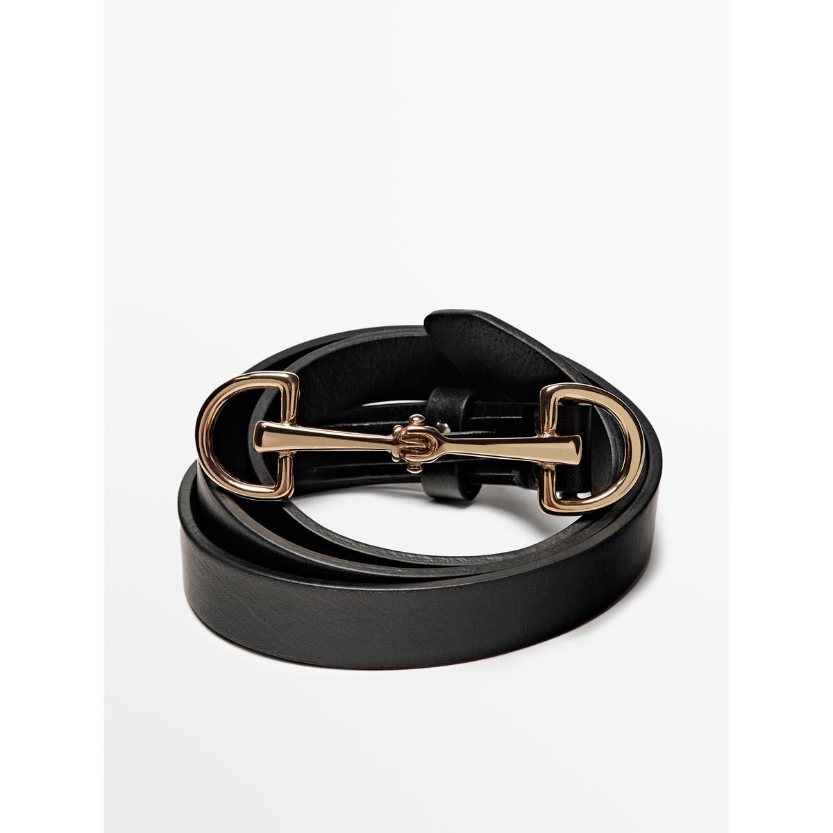 마시모두띠(MASSIMO DUTTI) 이퀘스트리안 나파 레더 벨트