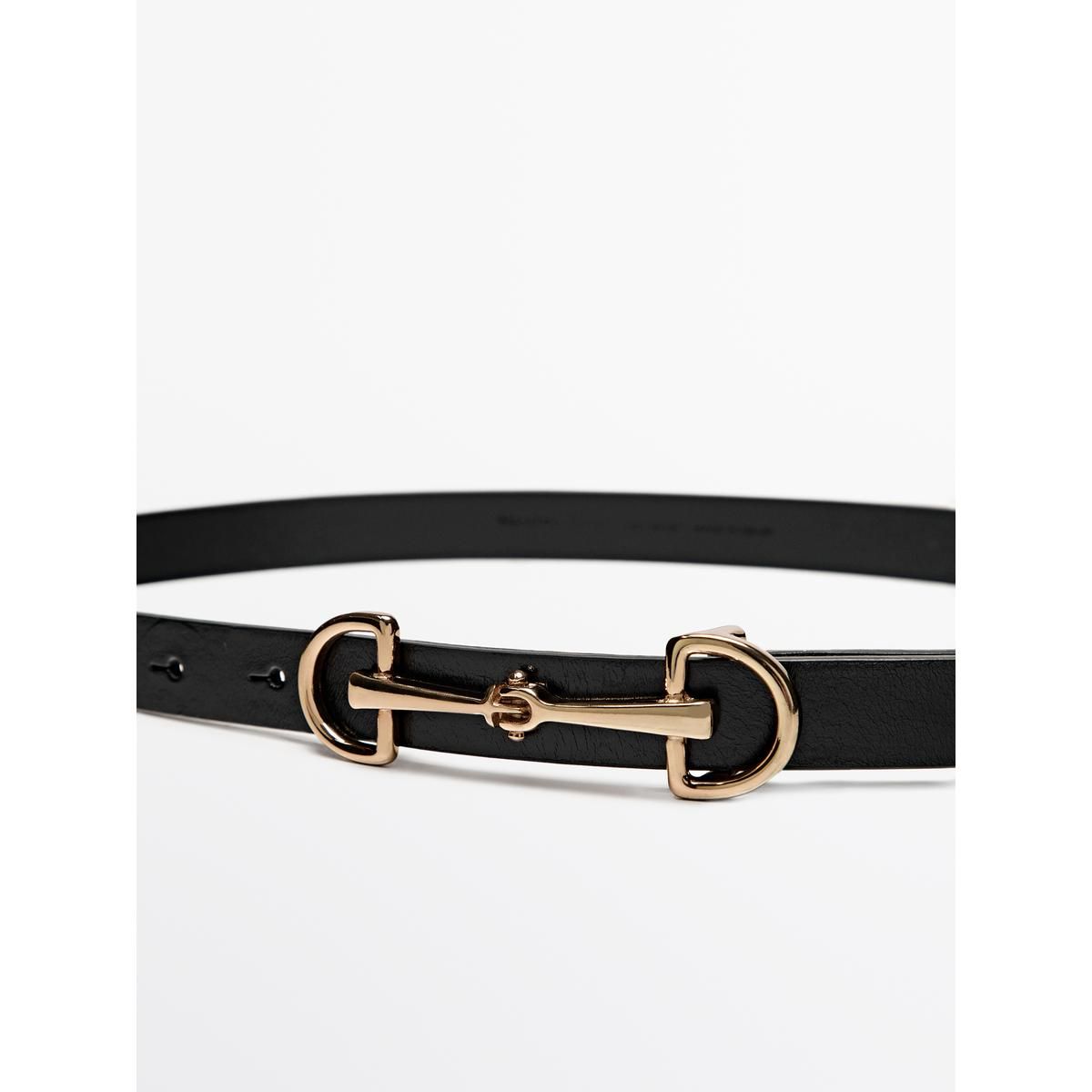 마시모두띠(MASSIMO DUTTI) 이퀘스트리안 나파 레더 벨트