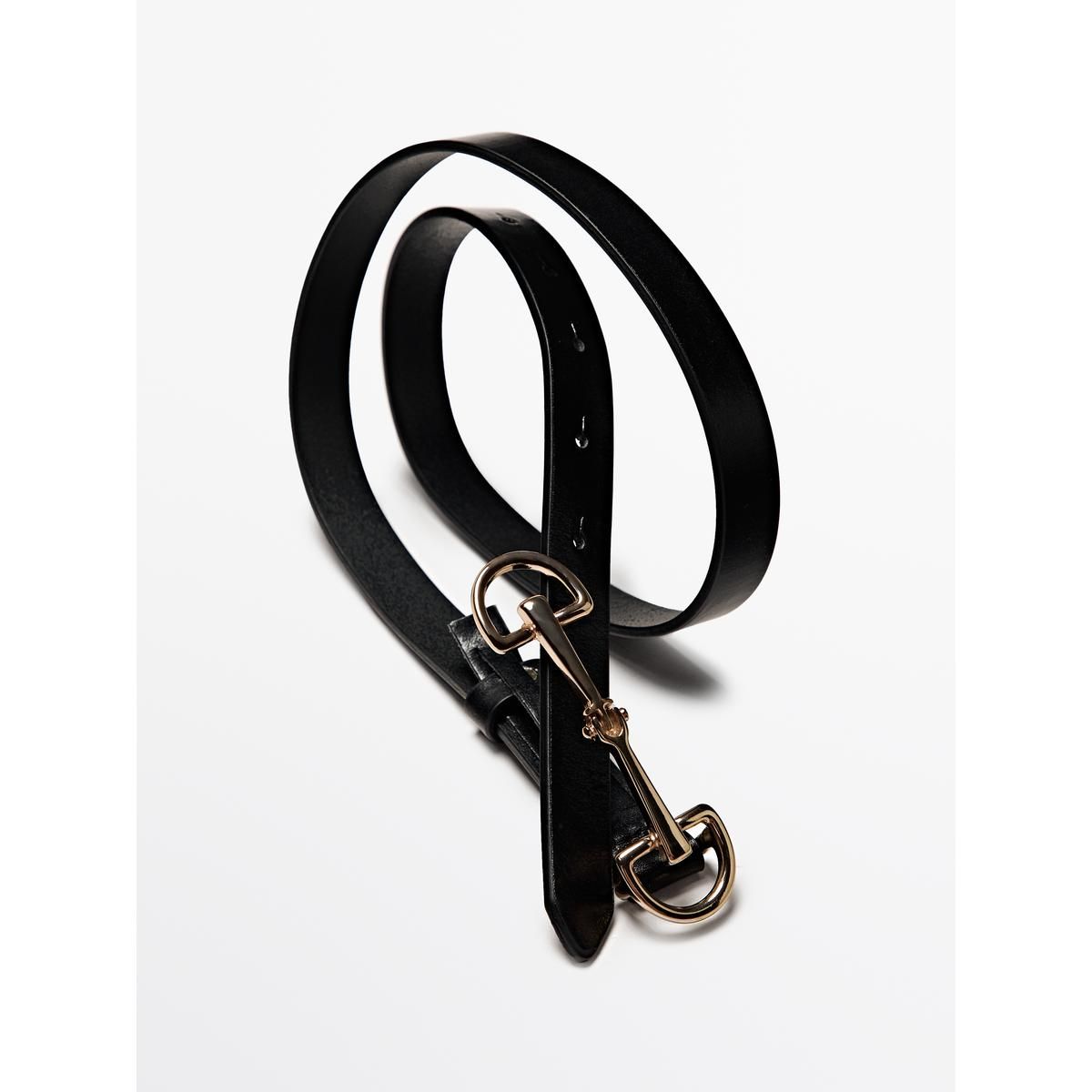 마시모두띠(MASSIMO DUTTI) 이퀘스트리안 나파 레더 벨트
