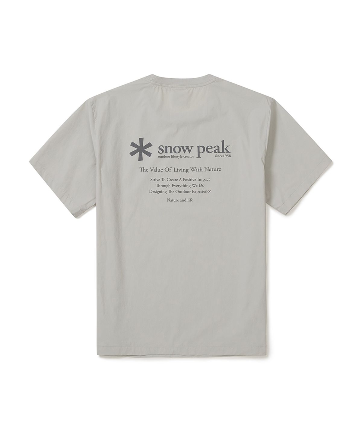 스노우피크 어패럴(SNOWPEAK APPAREL) 씬테크 베이직 반팔 티셔츠 (S25MUSTS31) Light Gray