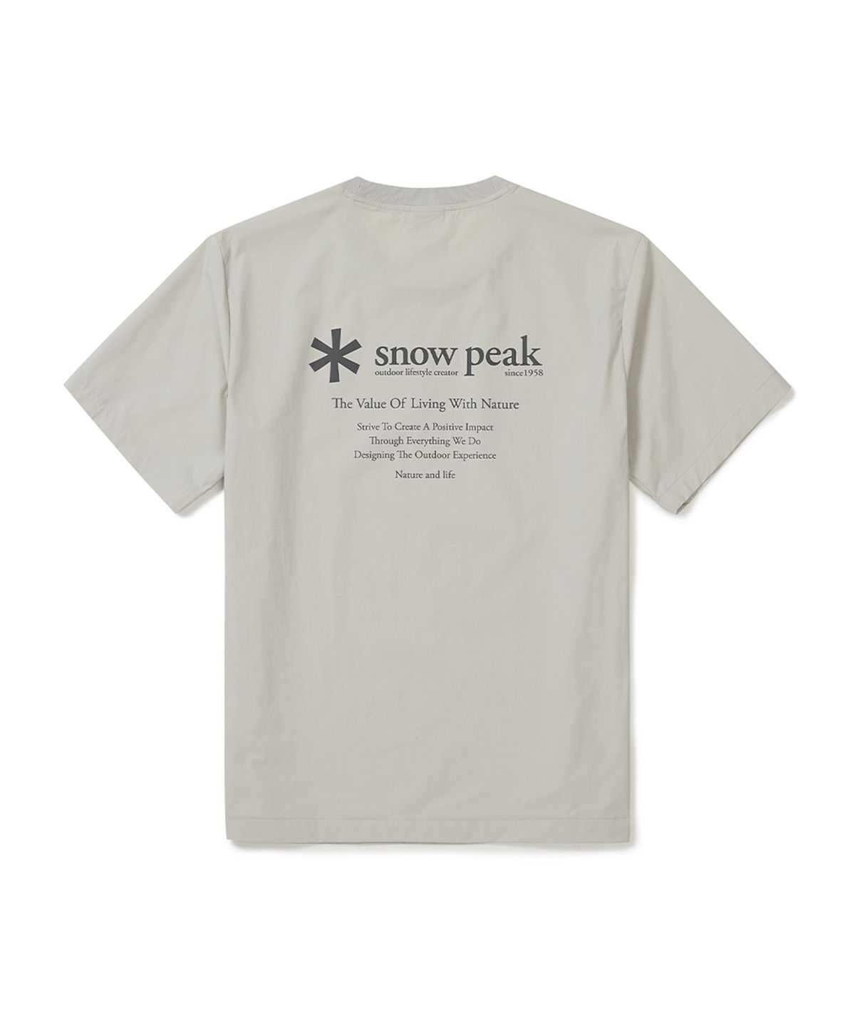 스노우피크 어패럴(SNOWPEAK APPAREL) 씬테크 베이직 반팔 티셔츠 (S25MUSTS31) Light Beige