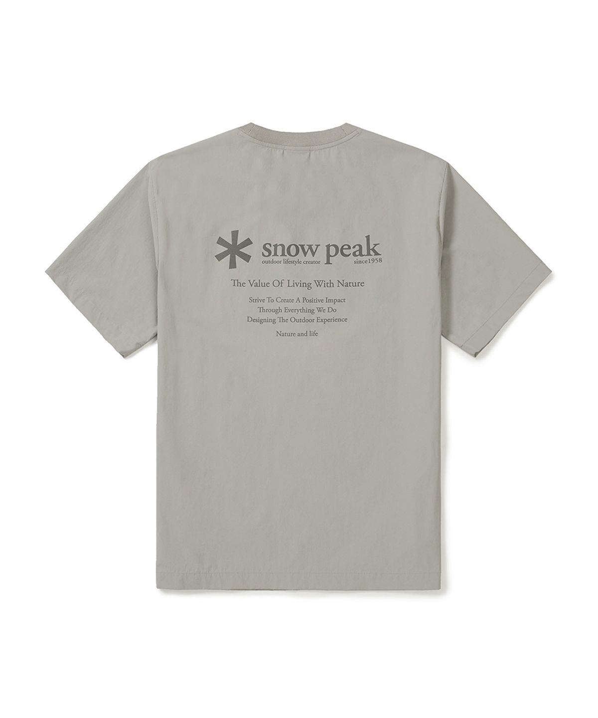 스노우피크 어패럴(SNOWPEAK APPAREL) 씬테크 베이직 반팔 티셔츠 (S25MUSTS31) Fog Gray