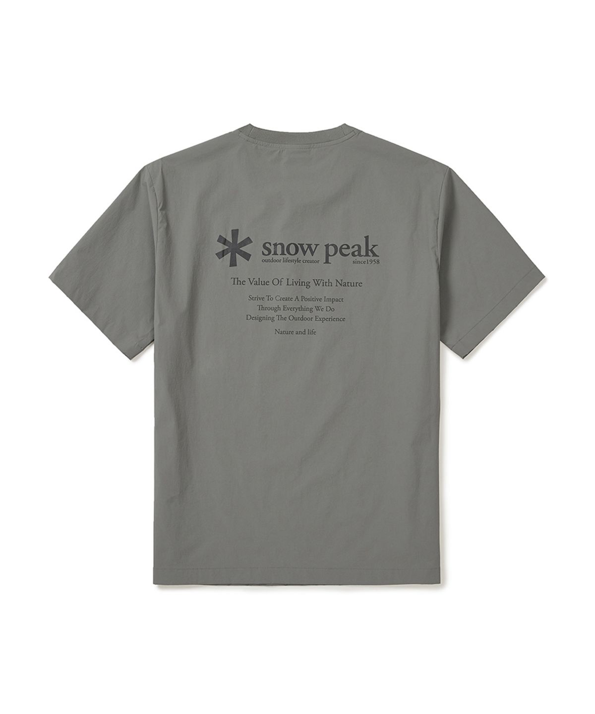 스노우피크 어패럴(SNOWPEAK APPAREL) 씬테크 베이직 반팔 티셔츠 (S25MUSTS31) Dark Gray
