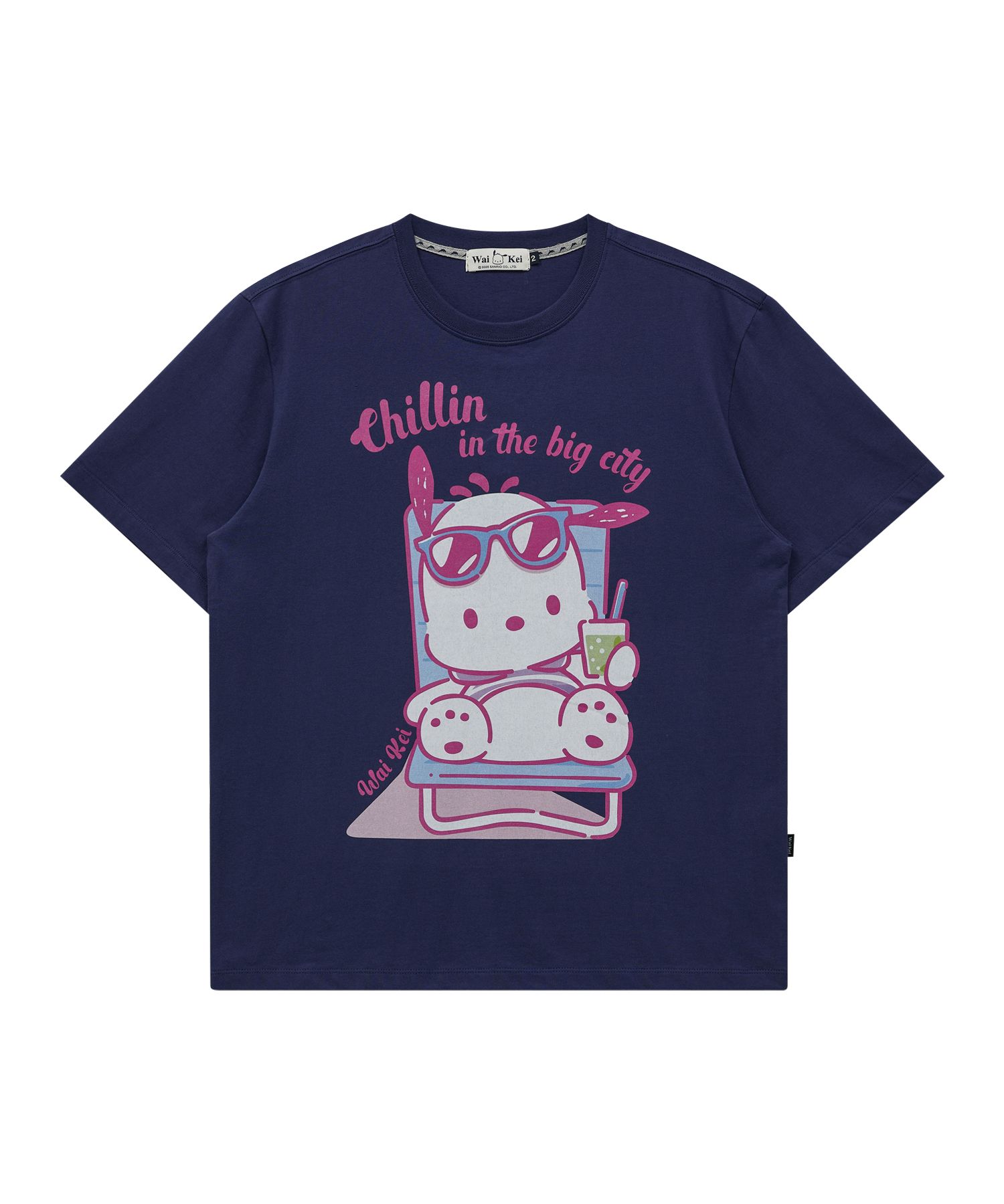 ★WAIKEI★ Pochaco in vacation short sleeve t-shirt melange MUSINSA | WAI KEI Pochaco in Vacation Short Sleeve T-shirt Navy