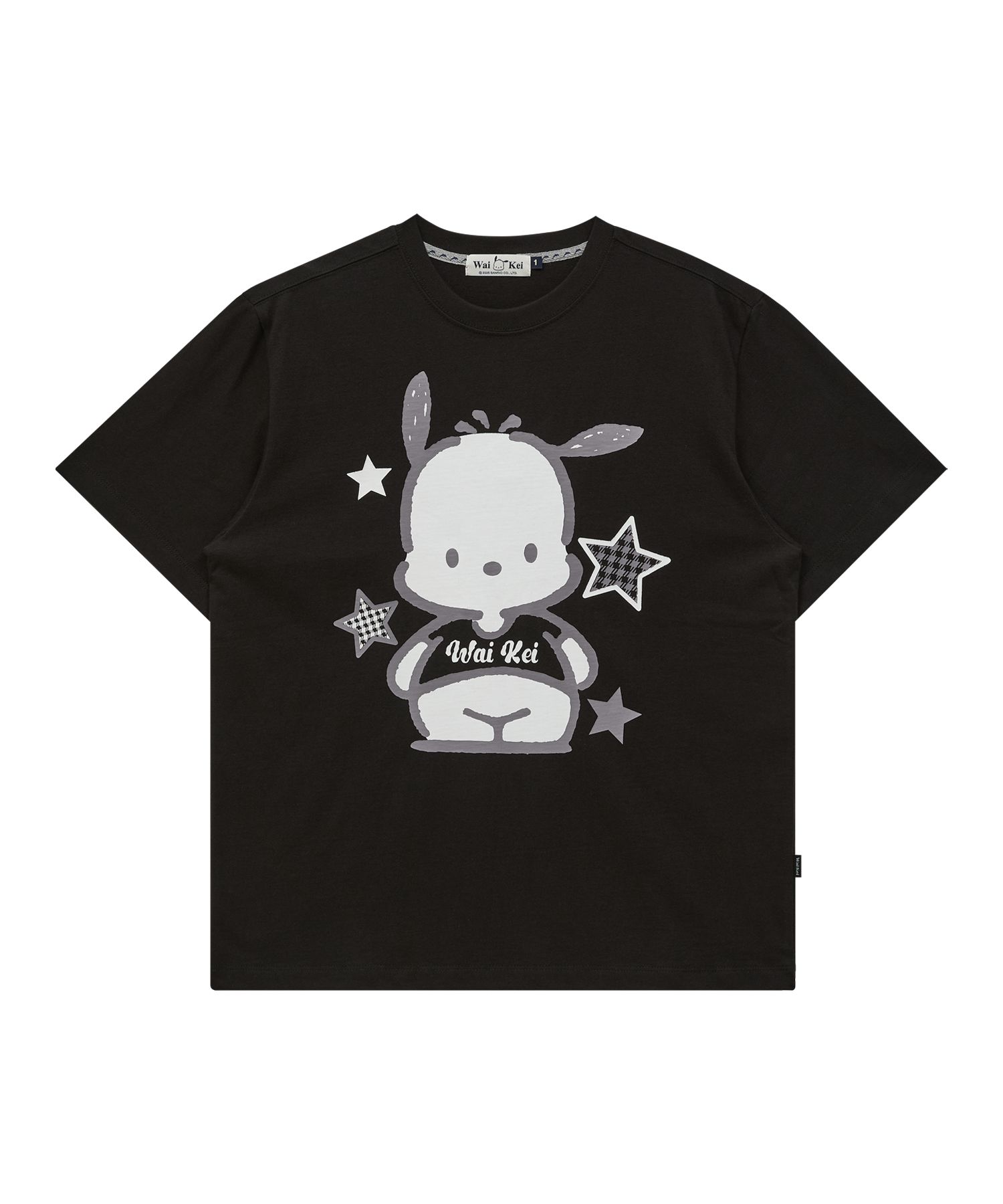 ★WAIKEI★ Pochaco with star short sleeve t-shirt black YKBE MUSINSA | WAI KEI Pochaco with star short sleeve t-shirt black