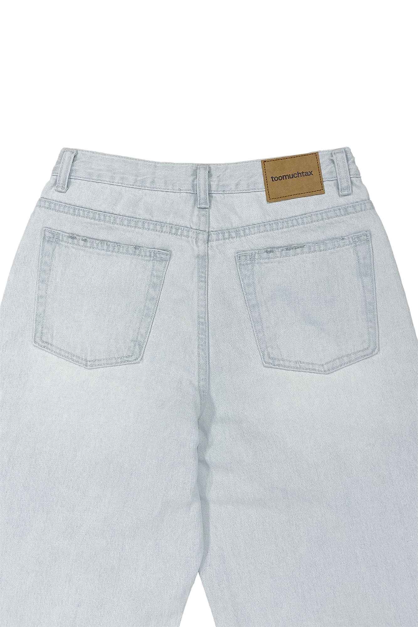MUSINSA公式 | TOOMUCHTAX Low rise loose fit damage jeans ice