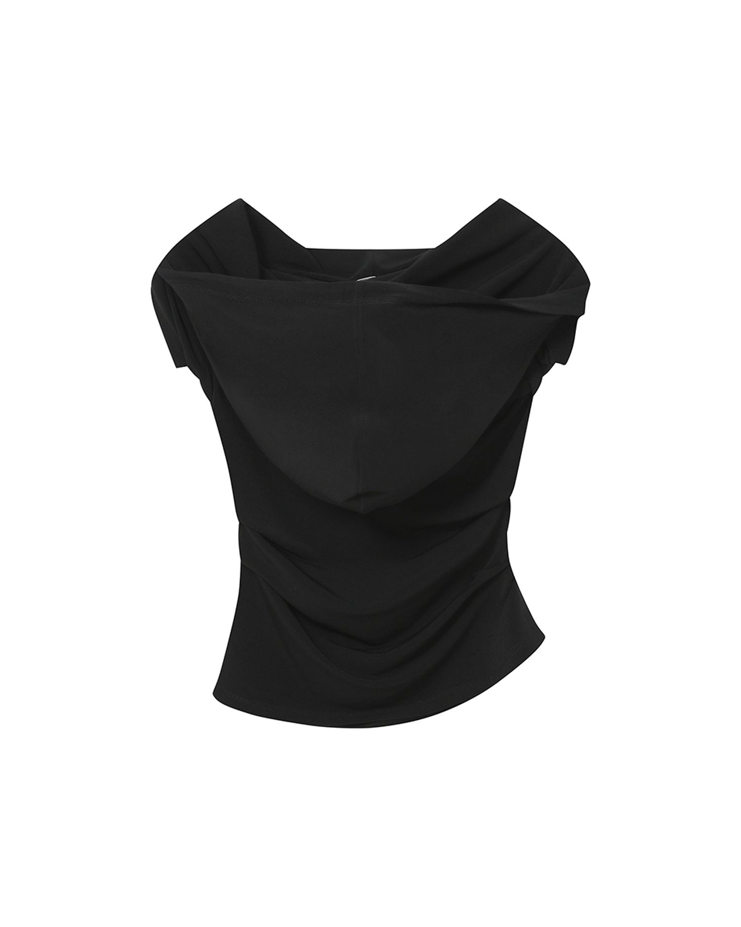 미세키서울(MISEKI SEOUL) Draped mod hoodie top BLACK - 사이즈