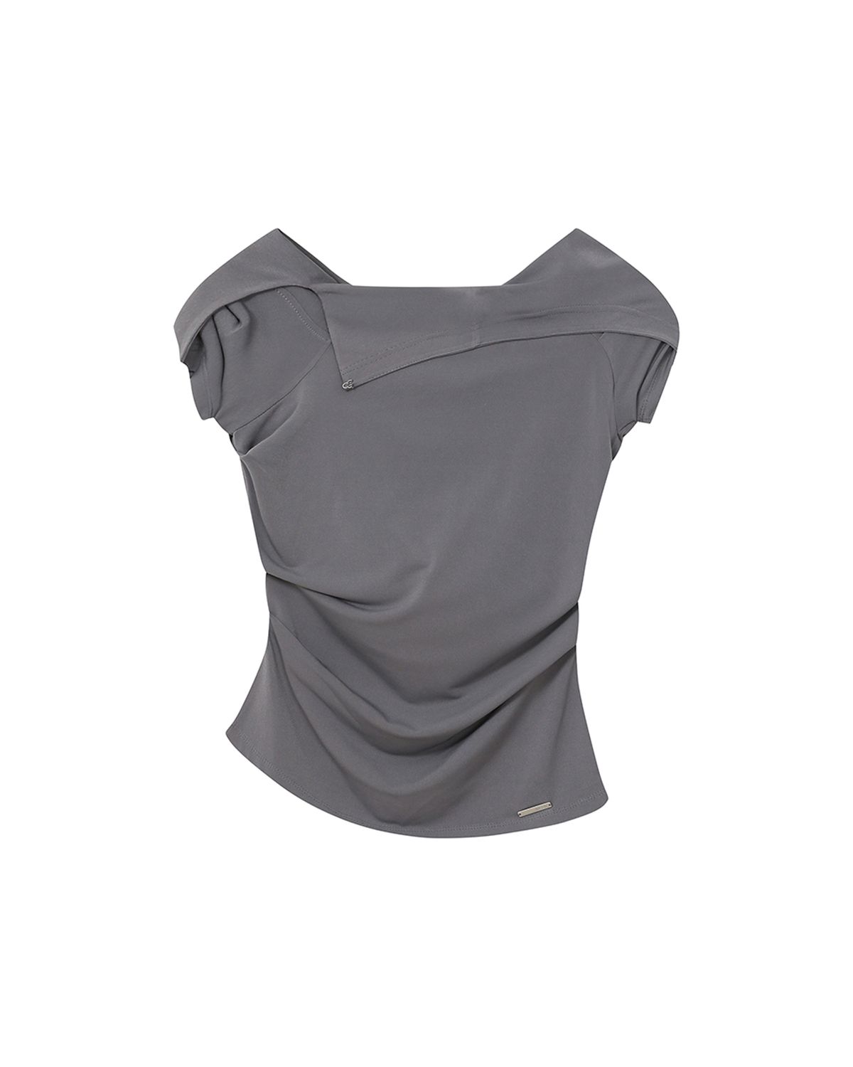 미세키서울(MISEKI SEOUL) Draped mod hoodie top GREY