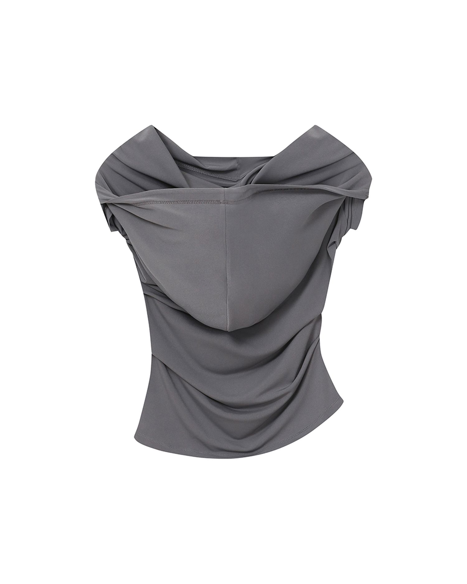 미세키서울(MISEKI SEOUL) Draped mod hoodie top GREY - 사이즈