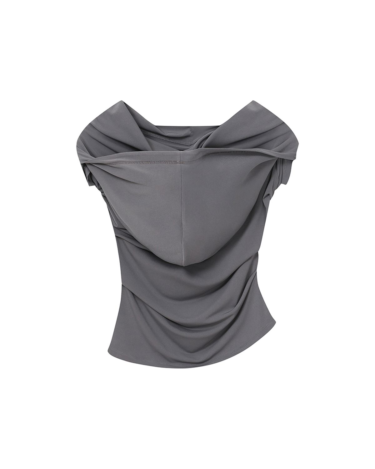 미세키서울(MISEKI SEOUL) Draped mod hoodie top GREY
