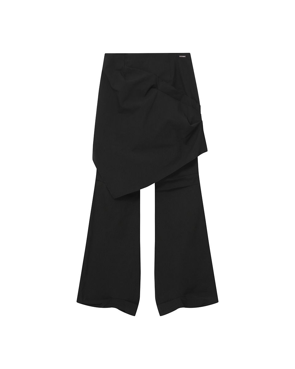 MUSINSA | MISEKI SEOUL Draped chiton midi skirt pants SET BLACK