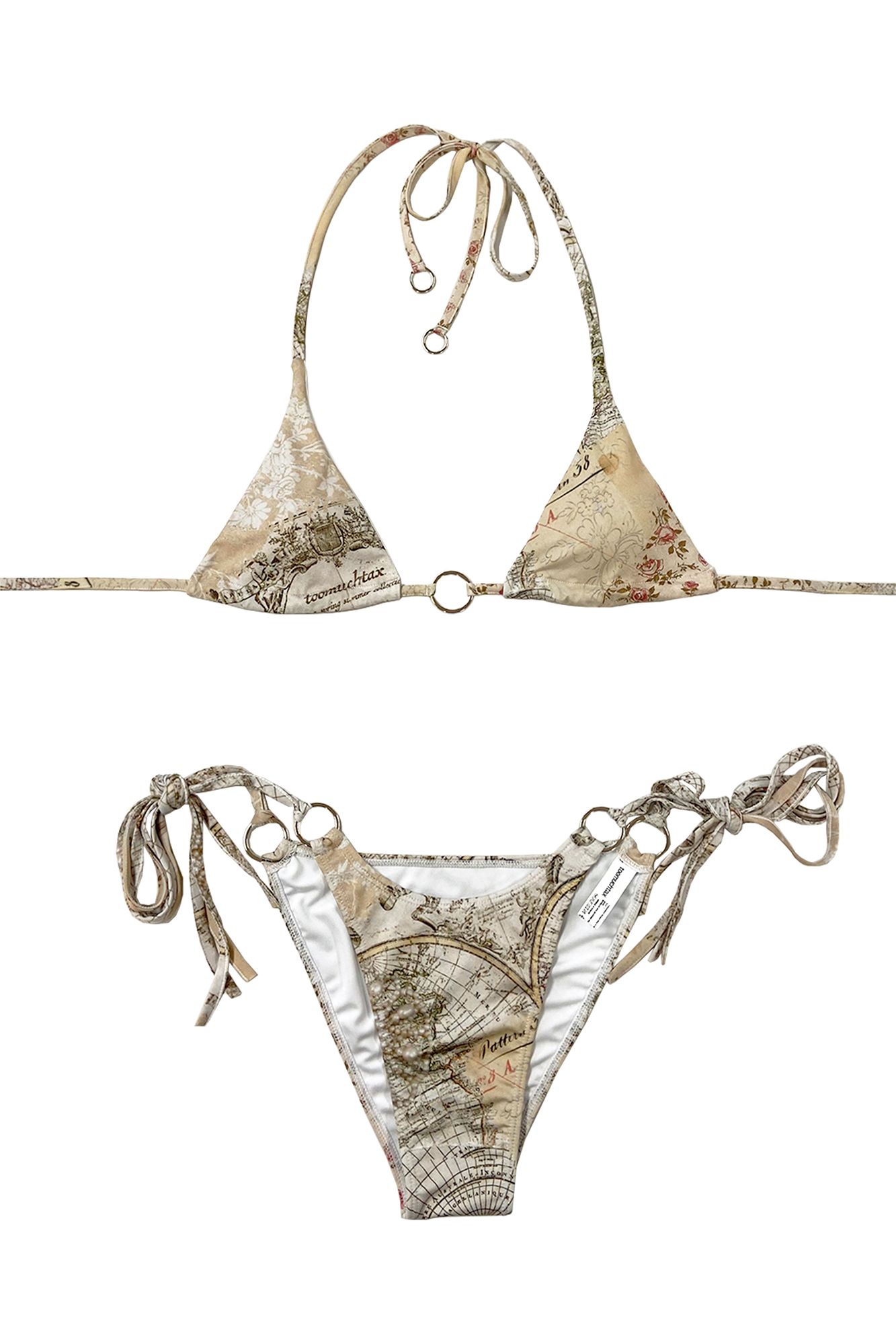 【TOOMUCHTAX】VINTAGE MAP O-RING BIKINI MUSINSA | TOOMUCHTAX Vintage Map O-Ring Bikini