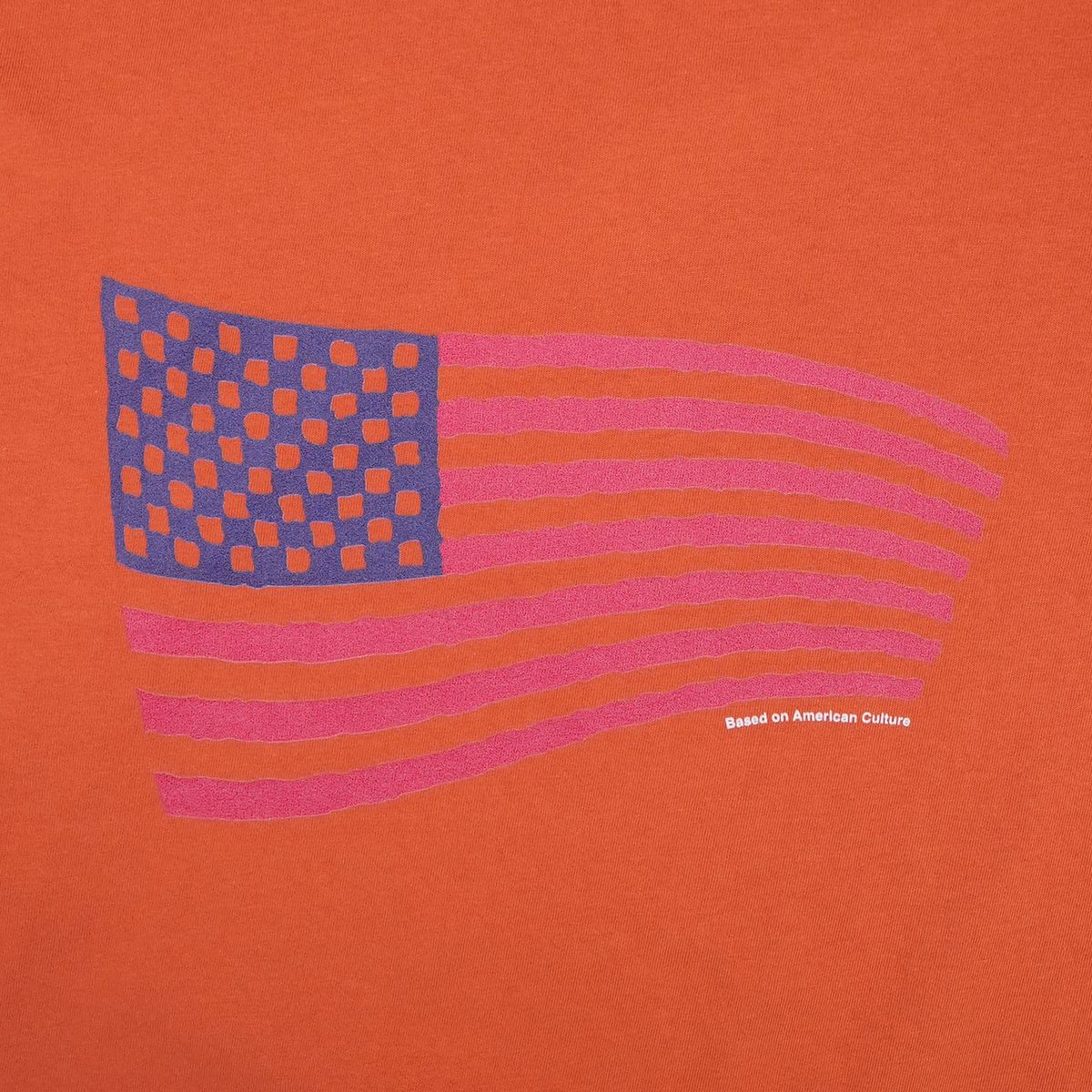 피오에스알(POSR) CHECK AND STRIPES TEE / ORANGE