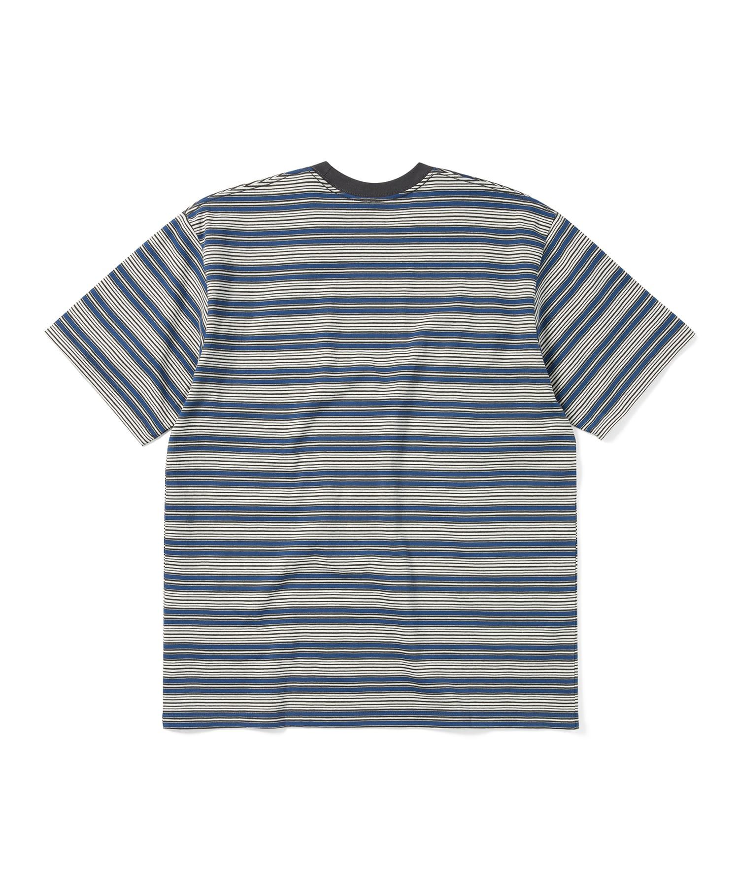 ★thisisneverthat★ Striped W Tee Light Blue TN251TTSST37BLL Brushed Paint Tee - thisisneverthat®