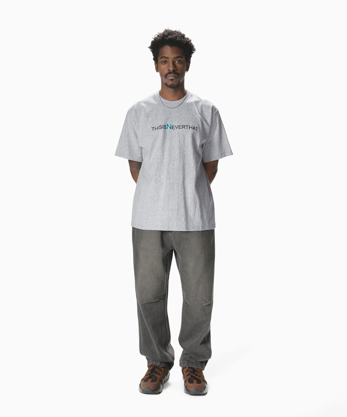 디스이즈네버댓(THISISNEVERTHAT) 3 Dots Logo Tee Heather Grey