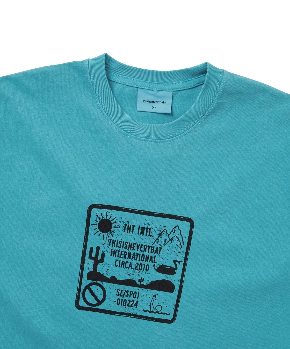 디스이즈네버댓(THISISNEVERTHAT) Caution Sign Tee Teal